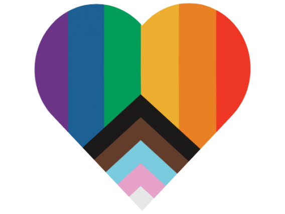 Pride Flag in shape of a heart