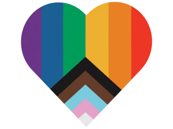 Pride Flag in shape of a heart