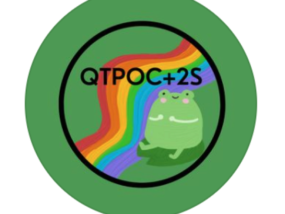 qtpoc logo featuring a rainbow and a frog