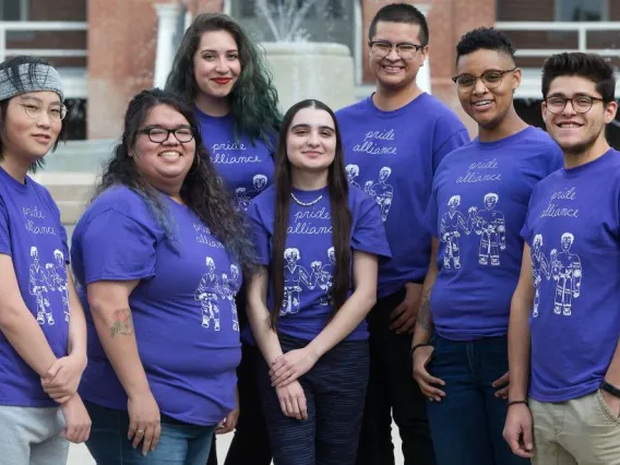 Pride Alliance team wearing purple club shirts