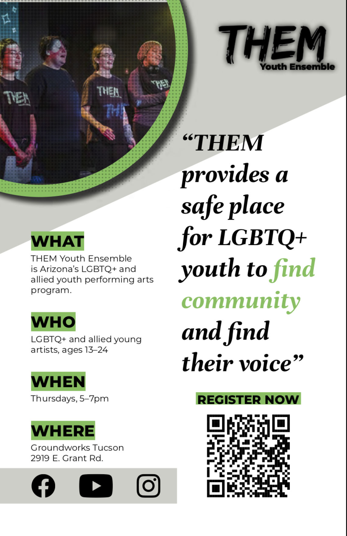 THEM Youth Ensemble “THEM provides a safe place for LGBTQ+ youth to find community and find their voice”
